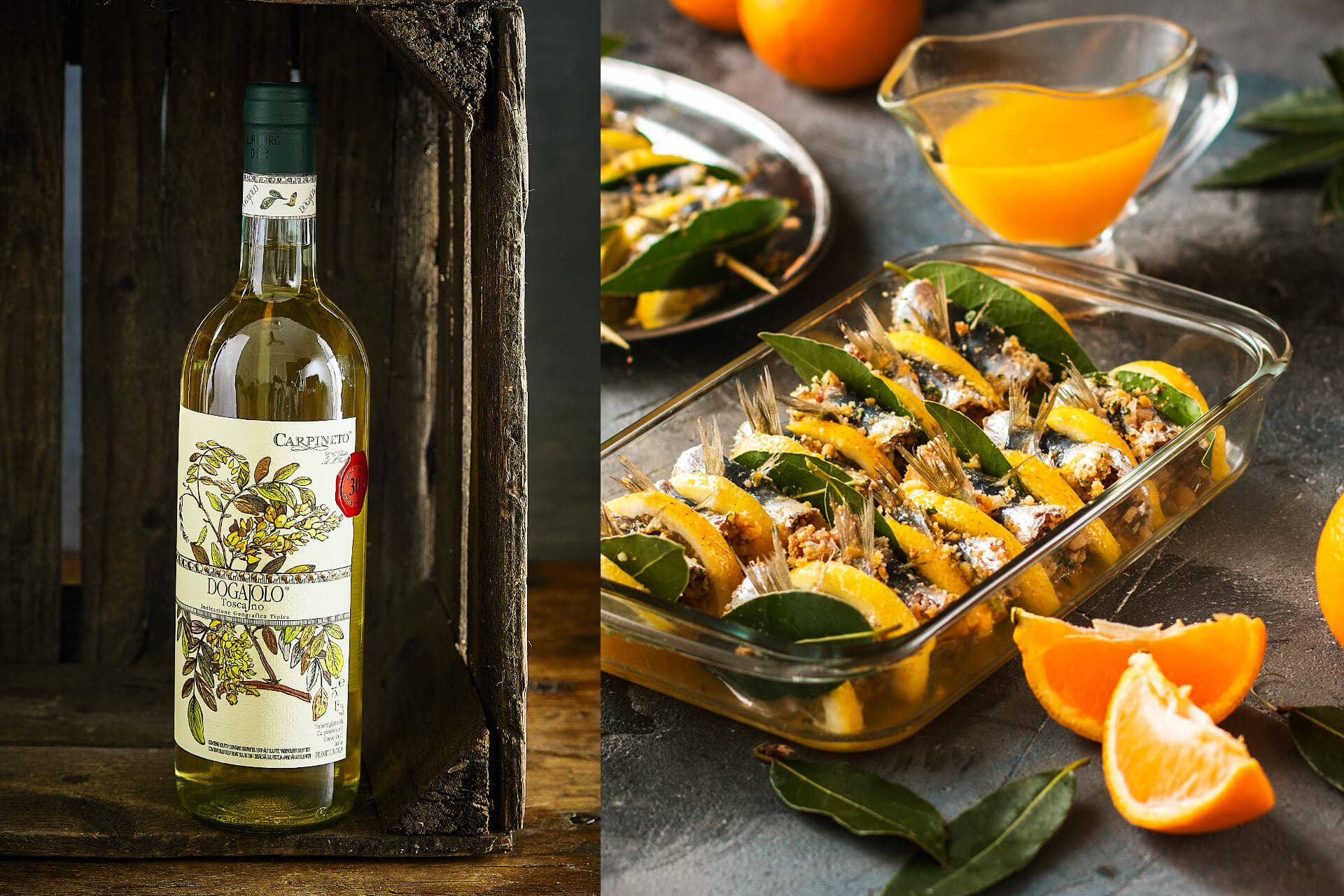 Alici marinate in succo d’arancia e salsa di soia
